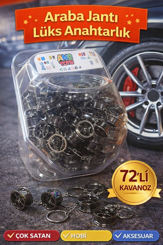 ARABA JANTI LÜKS ANAHTARLIK / 72Lİ KAVANOZ